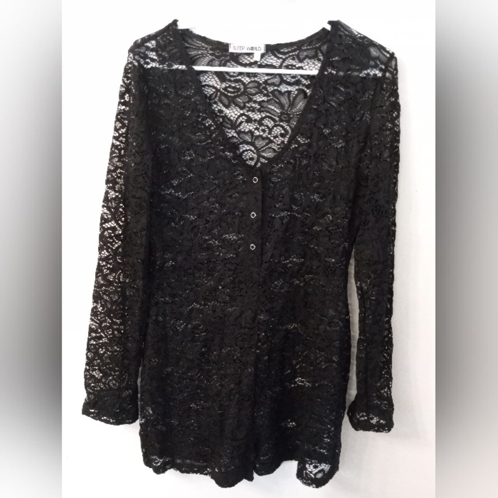 NWOT Black Mesh Top